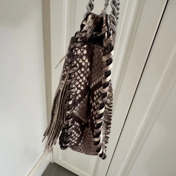Michael Kors Brown Snake Print Shoulder Bag - Picture 3 of 4